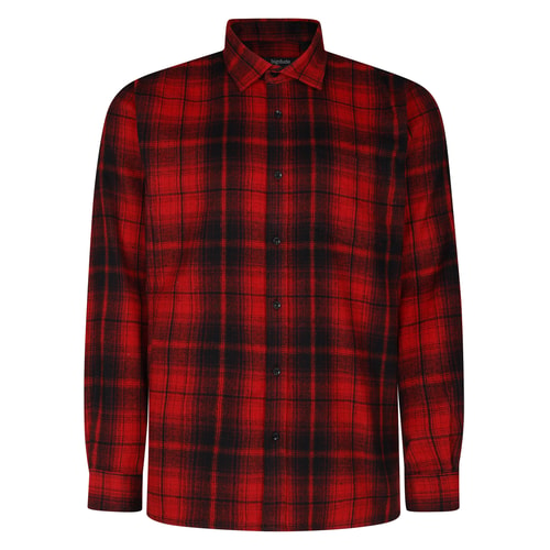 Bigdude Checked Flannel Long Sleeve Shirt Poppy Red Tall